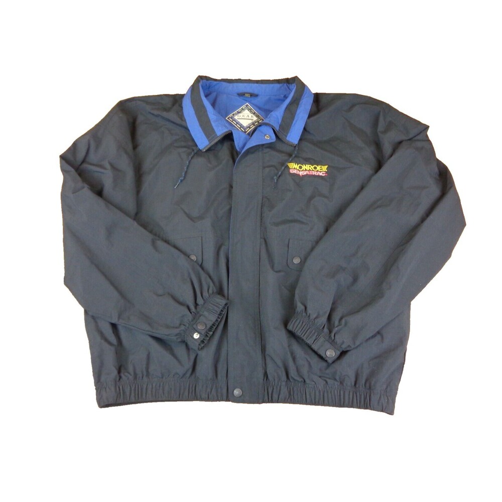 Vintage 1980s Monroe Shocks Black midweight 80s Zipup Jacket XL EUC!!